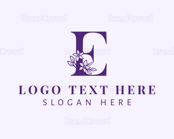 Floral Styling Letter E Logo