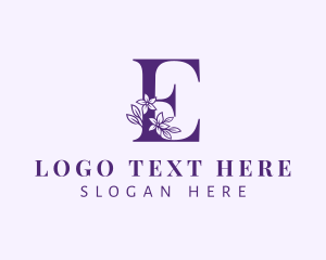 Bio - Floral Styling Letter E logo design