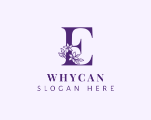 Floral Styling Letter E Logo
