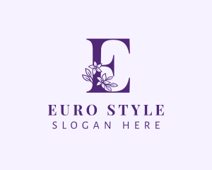 Floral Styling Letter E logo design