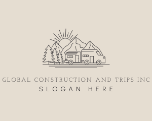 Campervan Travel Trip logo design