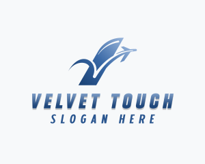 Aviation Plane Letter V logo design