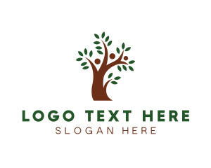 Vegetarian - Tree People Nature logo design