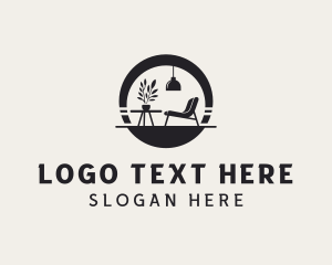 Refurbish - Lamp Chair Furniture logo design