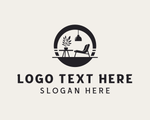 Home Staging - Lamp Chair Furniture logo design