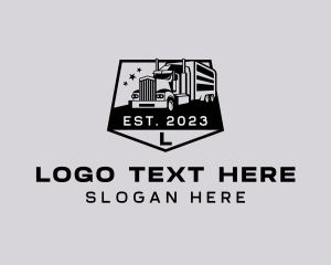 Shipping - Semi Trailer Truck Delivery logo design