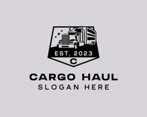 Semi Trailer Truck Delivery logo design