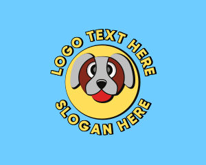 Brown Puppy - Cute Dog Cartoon logo design
