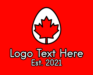 Red Tree - Maple Leaf Egg logo design