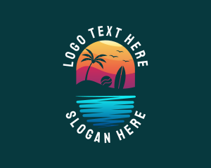 Paradise - Beach Sunset Resort logo design