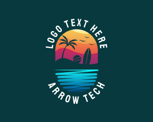 Beach Sunset Resort logo design