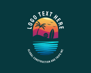 Beach Sunset Resort logo design