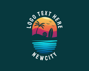 Beach Sunset Resort logo design