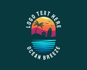 Miami - Beach Sunset Resort logo design