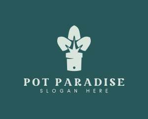 Pot - Plant Pot Shovel logo design