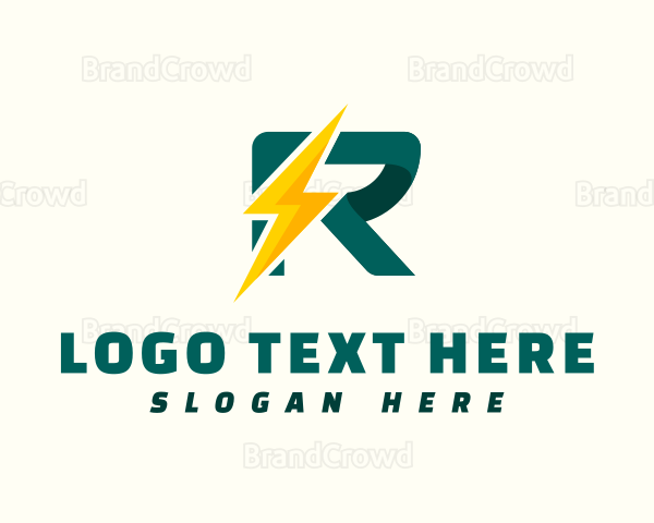 Lightning Bolt Letter R Logo