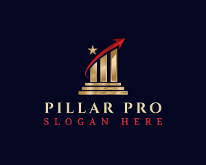 Pillar - Arrow Graph Pillar logo design