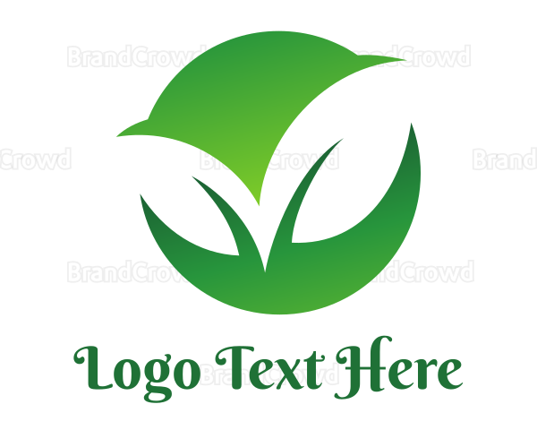 Green Two Leaf Logo