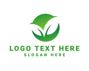 Corporate - Green Two Leaf logo design