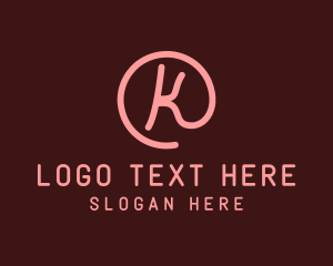 Lettering - Pink K lettermark logo design