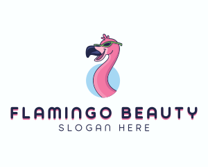 Sunglasses Flamingo Bird logo design