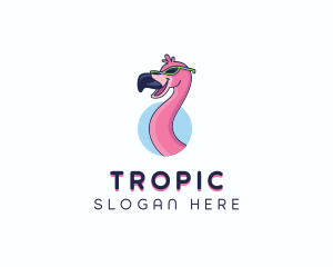 Sunglasses Flamingo Bird logo design