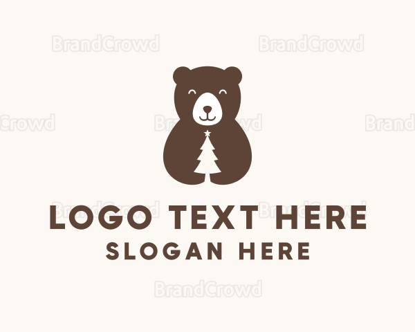 Bear Christmas Tree Logo