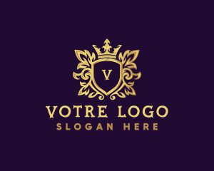 Vip - Luxury Crown Shield logo design