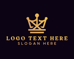 Stylist - Golden King Crown logo design