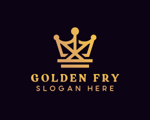 Golden King Crown logo design