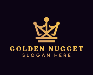 Golden King Crown logo design