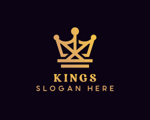 Golden King Crown logo design