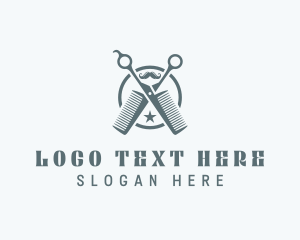 Metal Razor - Grooming Barbershop Shears logo design