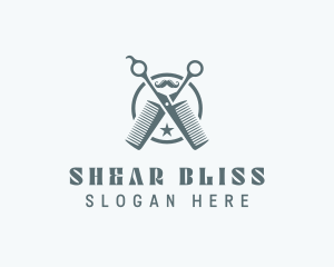 Grooming Barbershop Shears logo design