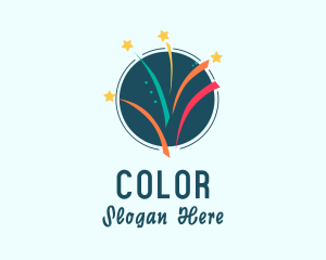 Colorful Confetti Stars logo design