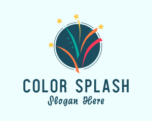 Colorful Confetti Stars logo design