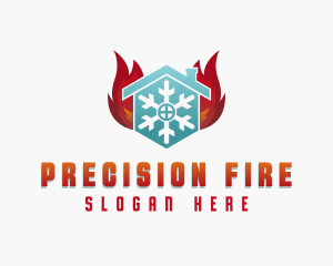 Fire Cooling Hvac logo design