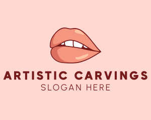 Sexy Nude Lips logo design