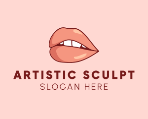 Sexy Nude Lips logo design