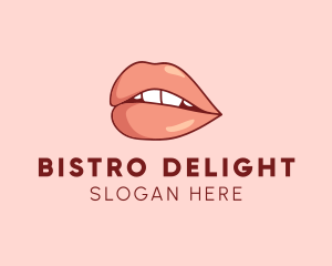 Sexy Nude Lips logo design