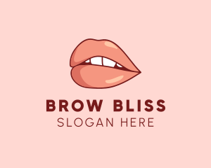 Sexy Nude Lips logo design