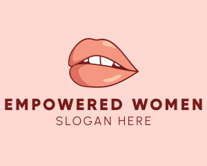 Women - Sexy Nude Lips logo design