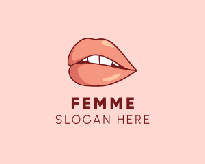 Sexy Nude Lips logo design