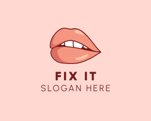 Sexy Nude Lips logo design