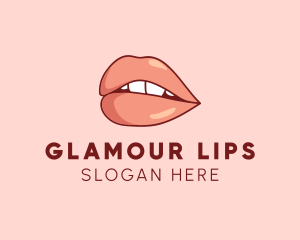 Lipstick - Sexy Nude Lips logo design