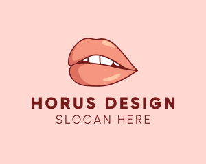 Sexy Nude Lips logo design