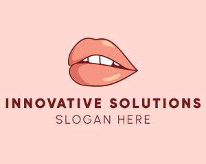 Sexy Nude Lips logo design