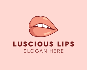 Lips - Sexy Nude Lips logo design
