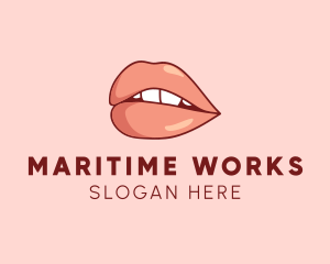 Sexy Nude Lips logo design