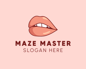 Sexy Nude Lips logo design